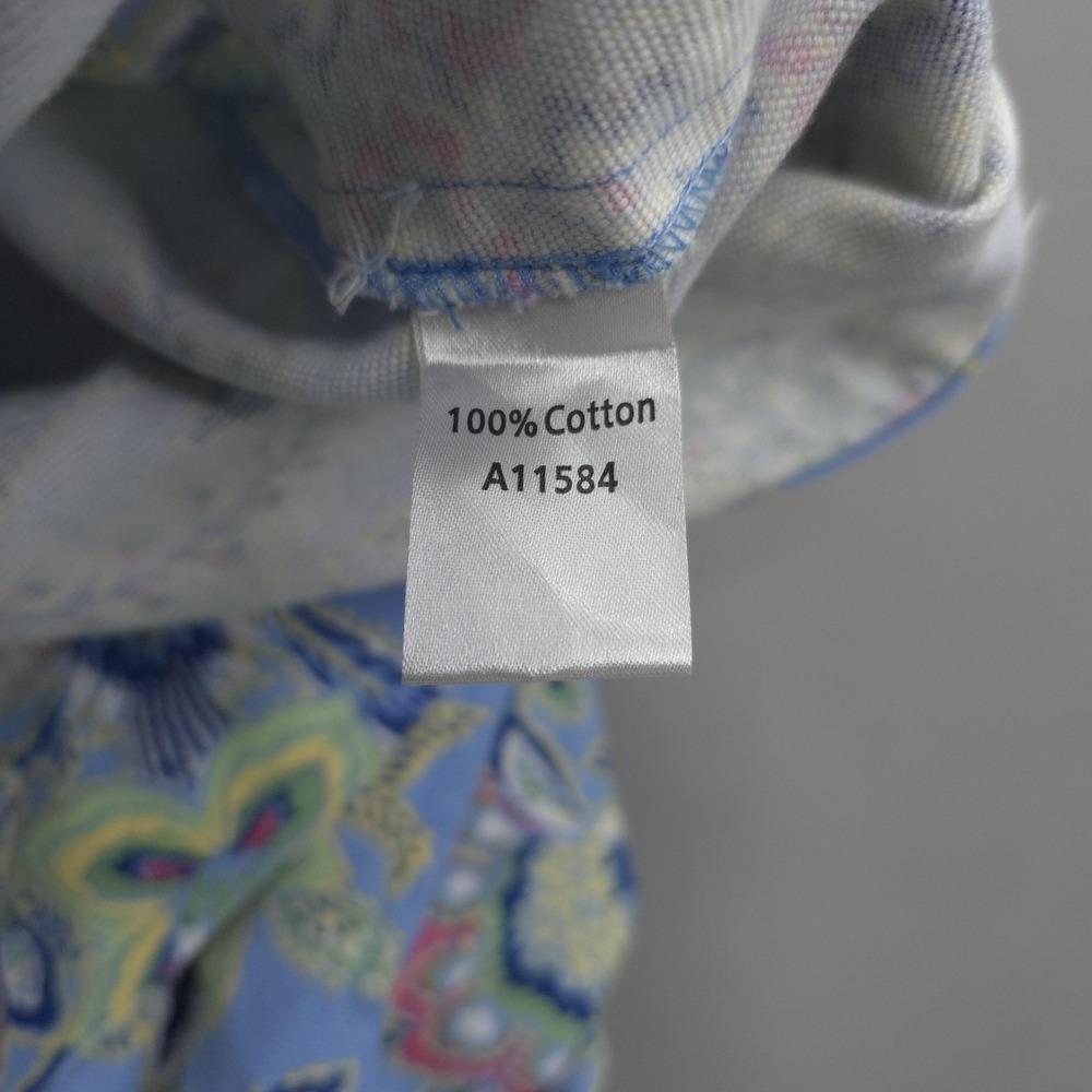 The Tog Shop Jacket Womens XL Blue Floral Print Cotton Button Front Preppy - Picture 7 of 14